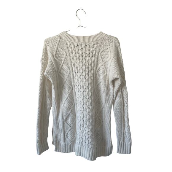 Madewell Classic Cable Knit Sweater Fisherman Minimalist Beachy Coastal Chunky S - Picture 8 of 9